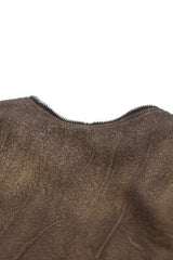 Brown Long Puff Sleeves Zippered Metal-Accented Women's Steampunk Vintage Wrap - Product - 17
