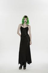 Black Lace-Up Buckled Eyelet Women's Punk Jsk Dress - Product - 9