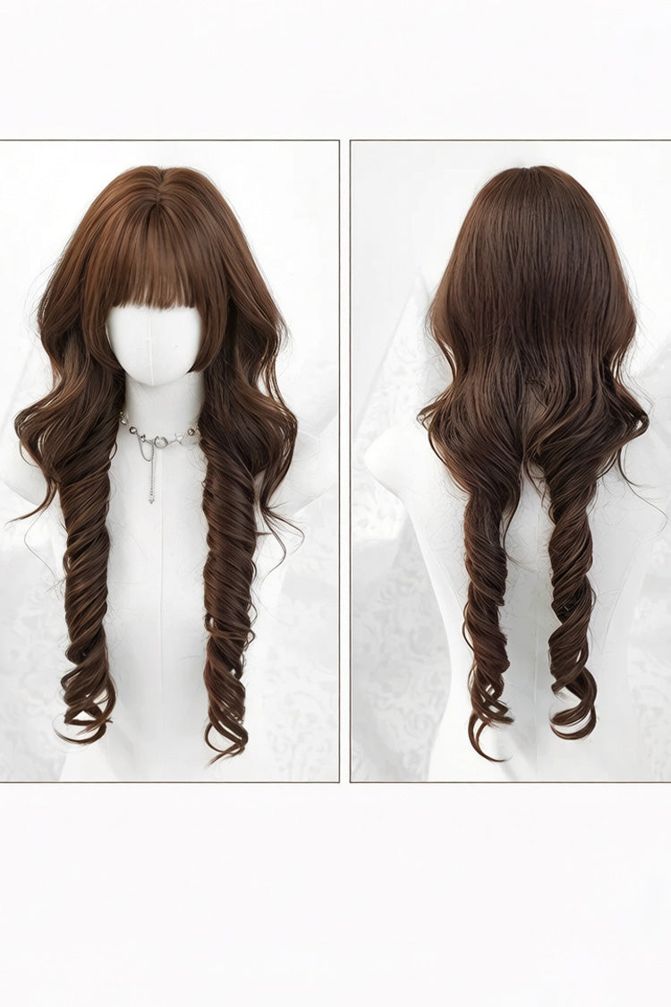Morandi Tea Brown JK Princess Long Loose Curls Sweet Daily Lolita Twin-Tail Wig - Product - 5