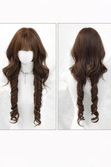 Morandi Tea Brown JK Princess Long Loose Curls Sweet Daily Lolita Twin-Tail Wig - Product - 5