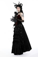 Red/Black Sleeveless Women's Gothic Bat Overbust Corset - Product - 8
