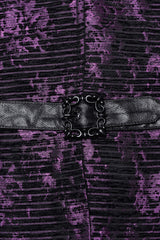 Violet V Collar Sleeveless Print Skull Buckle Men's Gothic Vest - Product - 8