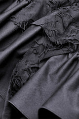 Black Sleeveless Multi-Layered Irregular Frilly Zippered Women's Gothic Evening Dress - Product - 19