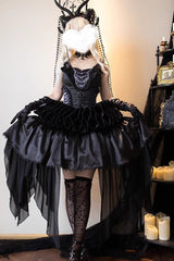 Black Goat of the Forest Lace-Up Gothic Elegant Lolita Dress - Product - 9