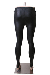 Black Flocking Bind Lace Skinny Women's Gothic Leggings - Product - 6