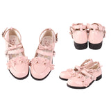 Sweet Ruffle Bowknot Japanese Lolita Shoes 15 Colors - Pink-01 - 18