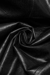 Black Stand Collar Long Sleeves Faux Leather Buckle Men's Punk Coat - Product - 8