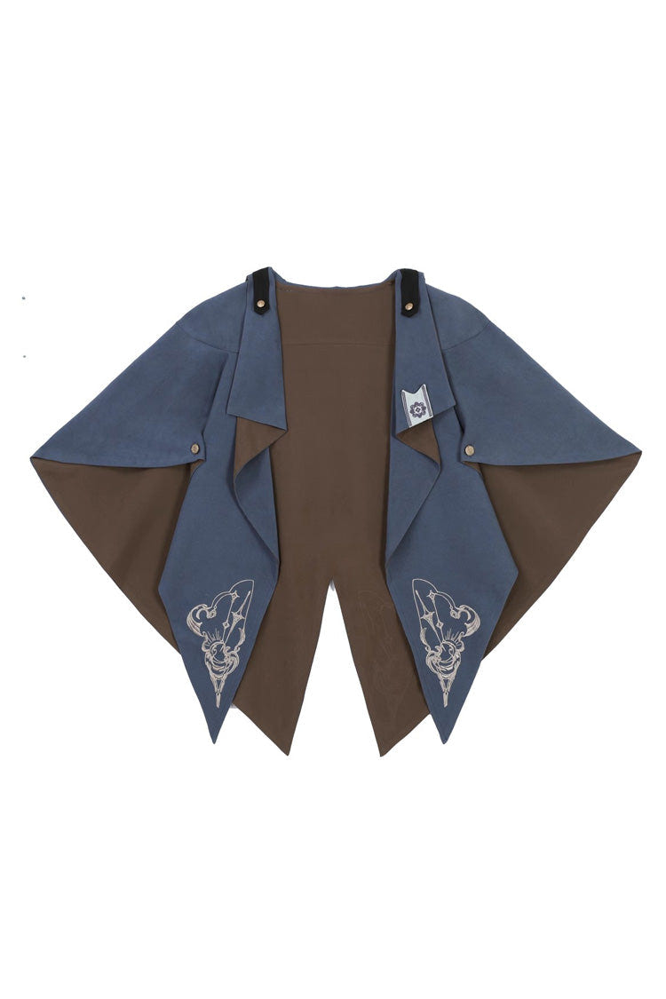 Blue [Little Detective] Print Ouji Prince Handsome Lolita Cloak - Product - 3