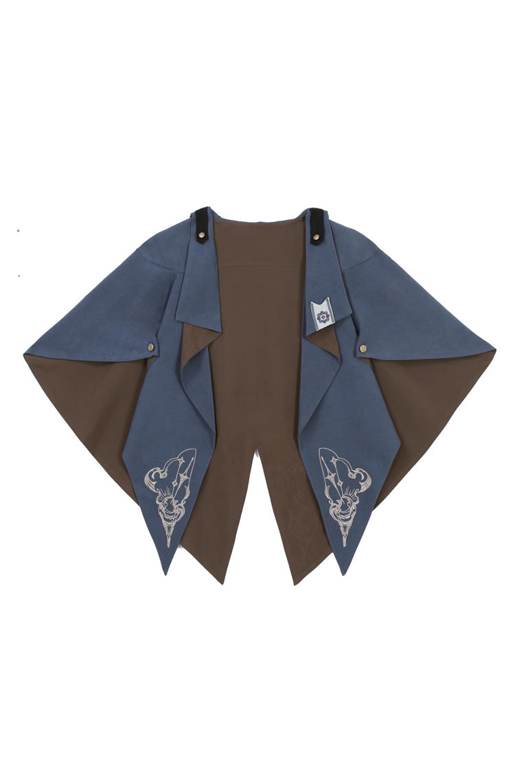 Blue [Little Detective] Print Ouji Prince Handsome Lolita Cloak - Product - 3
