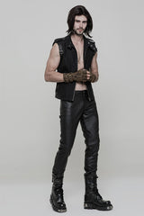 Metal Buckle PU Leather Men's Steampunk Gloves 2 Colors - Product - 4