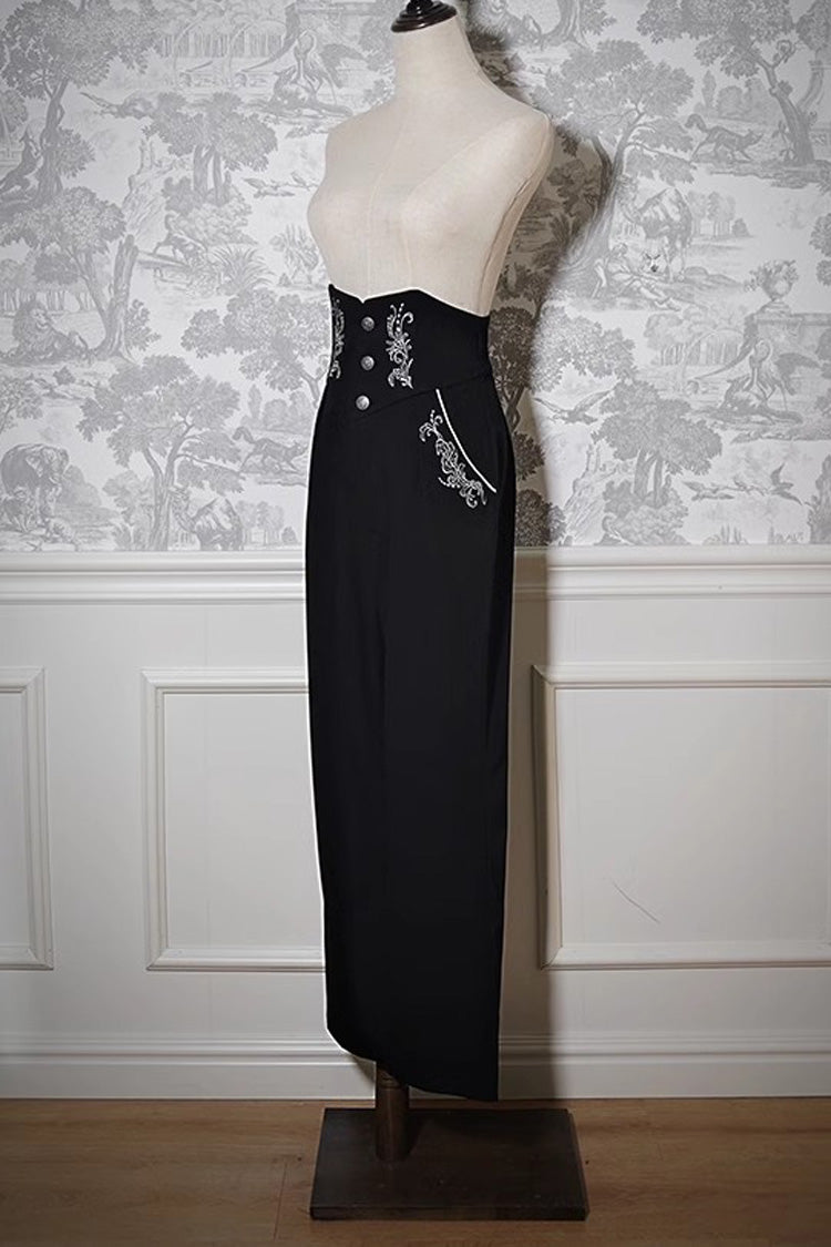 Pirate Series Navigation Treasure Hunting Guide High Waisted Embroidery Ouji Handsome Lolita Long Pants 2 Colors - Product - 9