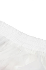 White Women's Gothic Lolita Bowknot Multi-Layered Lace Trim Mini Skirt - Product - 17
