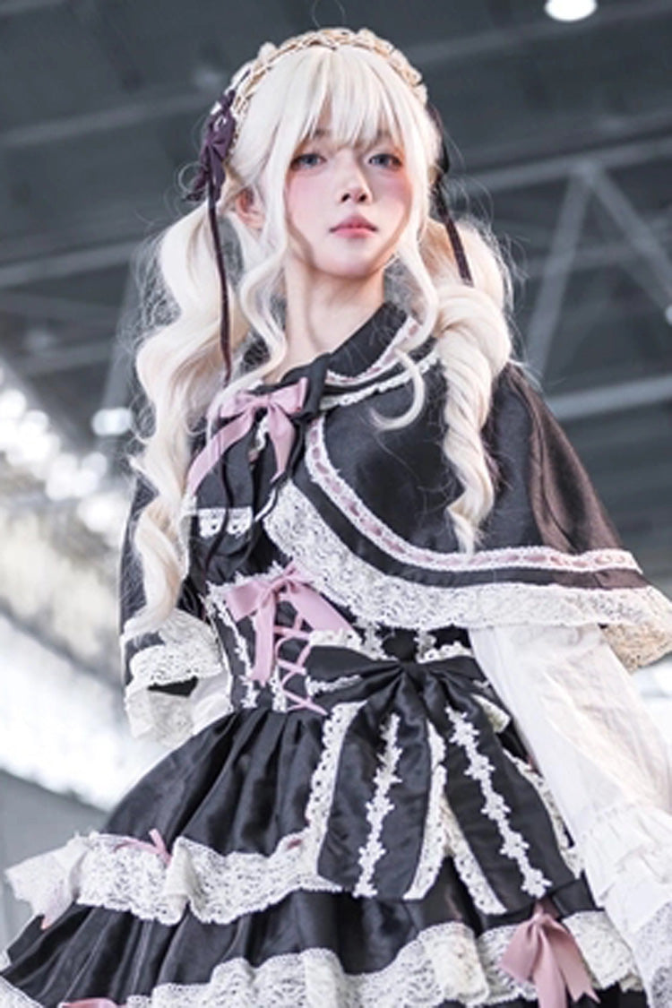 Walnut Gold Japanese-Style Soft Air Bangs Long Curly Sweet Lolita Twin-Tail Wig - Product - 4