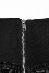 Black Multi-Layered Stitching Lace-Up Mesh Women's Punk Skirt - Product - 7