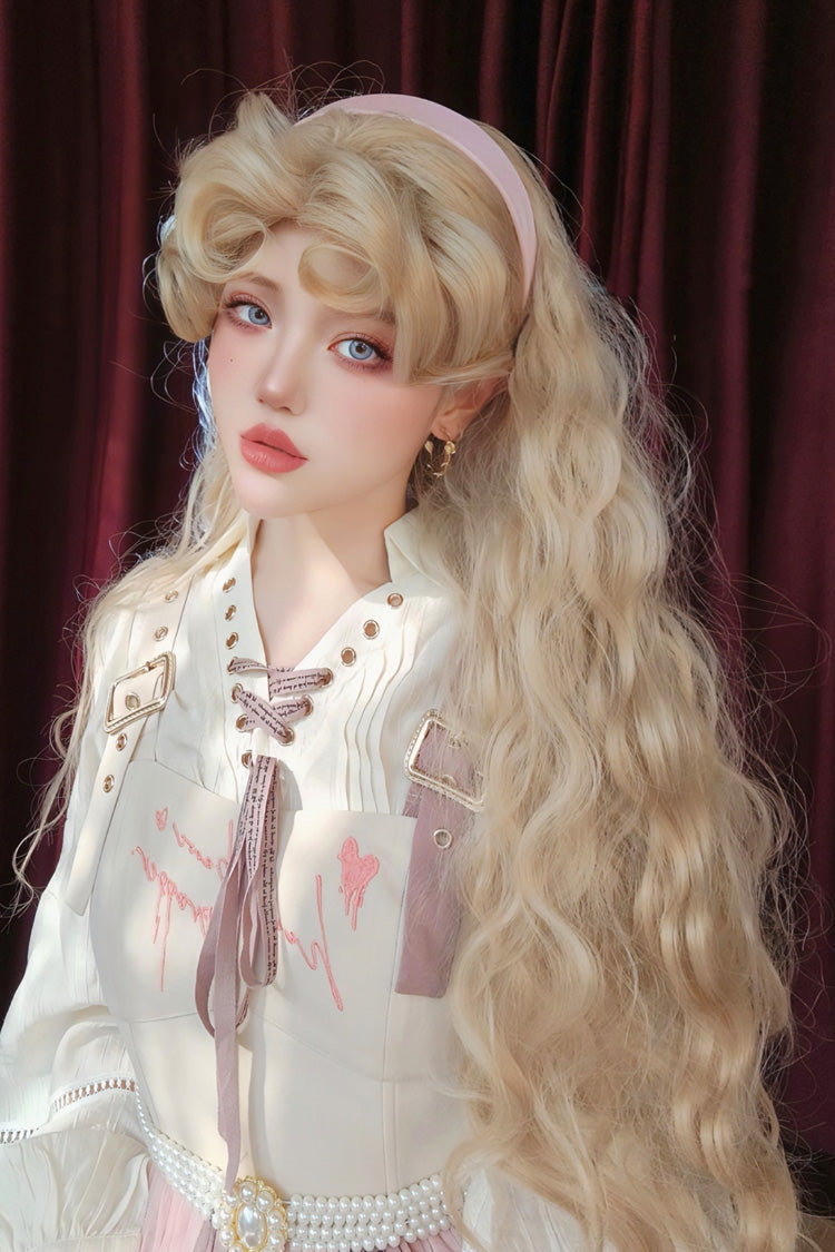 Golden [Barbie] Vintage Elegant Fluffy Wool Curl Lolita Wig - Product - 4