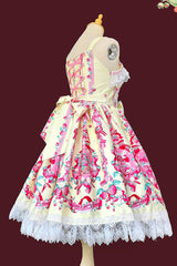 [Strawberry Chef] Sleeveless Print Bowknot Lace Sweet Lolita Jsk Dress 4 Colors - Product - 20