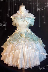 Green Hanayome Cardigan Elegant Princess Sweet Lolita Strapless Dress - Green - 1