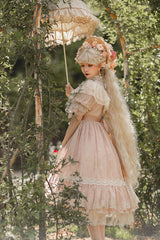 Elegant Vintage Rose Print Multi-Layer Ruffled Sweet Lolita OP Dress - Product - 13