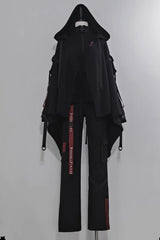 Black Unmarked Blade Gothic Handsome Ouji Lolita Long Pants - Product - 4