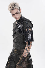 Black Lace-Up Slim Asymmetric Buckled Eyelet Men's Punk Cool Accessory Body Harness - Product - 8