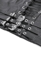Black Lace-Up Eyelet Belted Women's Punk Bustier - Product - 15