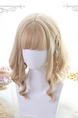 Golden Air-Bangs Short Curly Hair Sweet Lolita Wigs - Product - 2