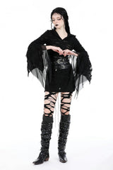 Black Lace-Up Studded Buckled Women's Punk PU Underbust Corset - Product - 10