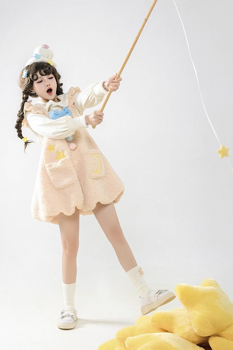 Multi-Color Stars Moon Print Bowknot Sweet Lolita Jsk Dress - Product - 4