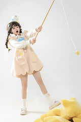 Multi-Color Stars Moon Print Bowknot Sweet Lolita Jsk Dress - Product - 4