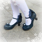 Bowknot Strappy Ruffle PU Sweet Lolita Shoes 5 Colors - Product - 17
