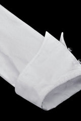 White Turn-down Collar Ruffled Long Sleeves Women's Gothic Blouse - Product - 15