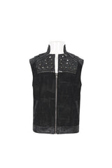 Black Chest Metal Willow Studded Sleeveless Men's Punk Vest - Product - 7