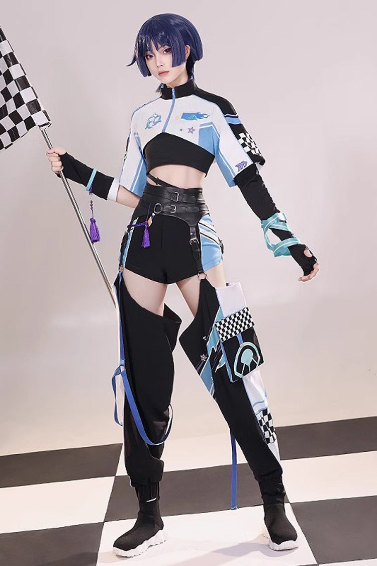Multi-Color Wandering Rider Print Prince Handsome Cool Ouji Lolita Set - Multi-Color - 1