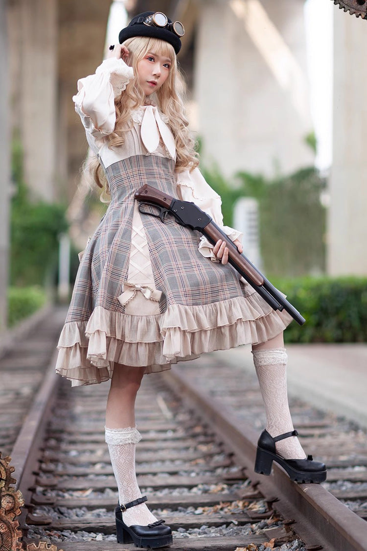 Multi-Color Backlight Memoirs Elegant Slim Bowknot Sleeveless Ruffle Classic Lolita Dress - Product - 4
