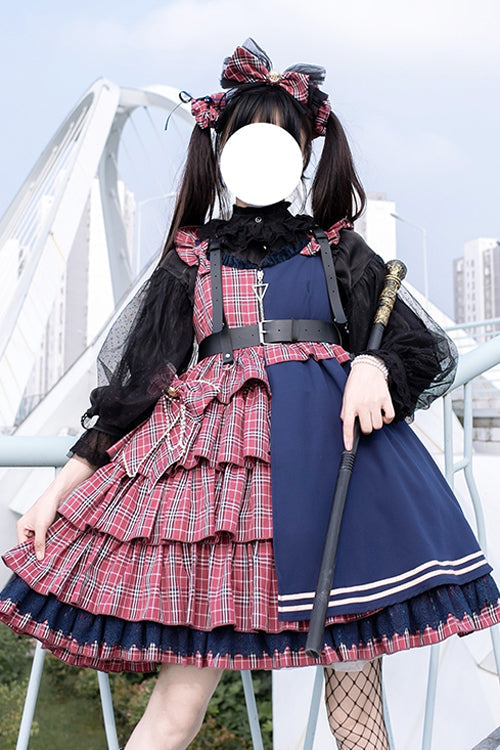 Plaid Stitching Multi-Layer Sweet Lolita JSK Dress - Product - 4