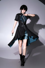 Black [Deep Music] Short Sleeves Gothic Elegant Ouji Lolita Four-piece Set - Black - 1