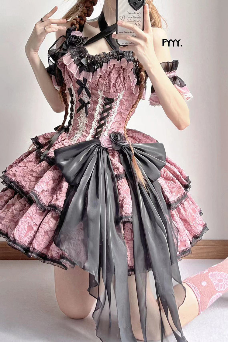 Pink Medea Kiss Gothic Lolita JSK Tiered Dress - Product - 3