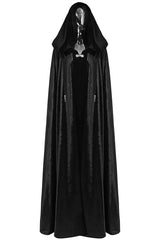 Black Hooded Hollow Womens Gothic Cloak Cape Long Coat - Product - 6