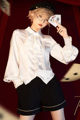 White Lapel Collar Tomorrow Vow Long Sleeves Ouji Lolita Blouse - Product - 2