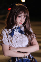 Peach Linen Japanese JK Style Wavy Curly Sweet Lolita Wig - Product - 5