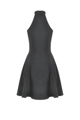 Black Buckled Zippered Women's Punk Halterneck Dress - Product - 18