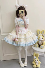 Cat Ear Story Multi-layer Ruffle Bowknot Sweet Lolita Jsk Dress 4 Colors - Product - 13