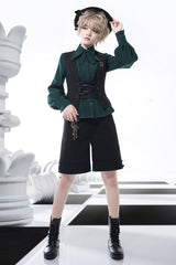 Black Gothic Vintage Elegant Ouji Fashion Lolita Vest - Product - 2