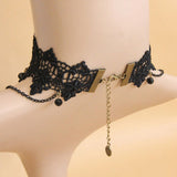 Black Retro Exaggerated Cross Collar Harajuku Style Lace Gothic Lolita Necklace - Product - 4