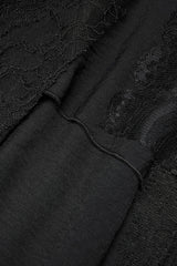 Black Lace Chiffon Irregular Hem Women's Gothic Skirt - Product - 6