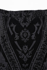 Black Embroidery Lace-Up Sheer Mesh Women's Gothic Skirt - Product - 5
