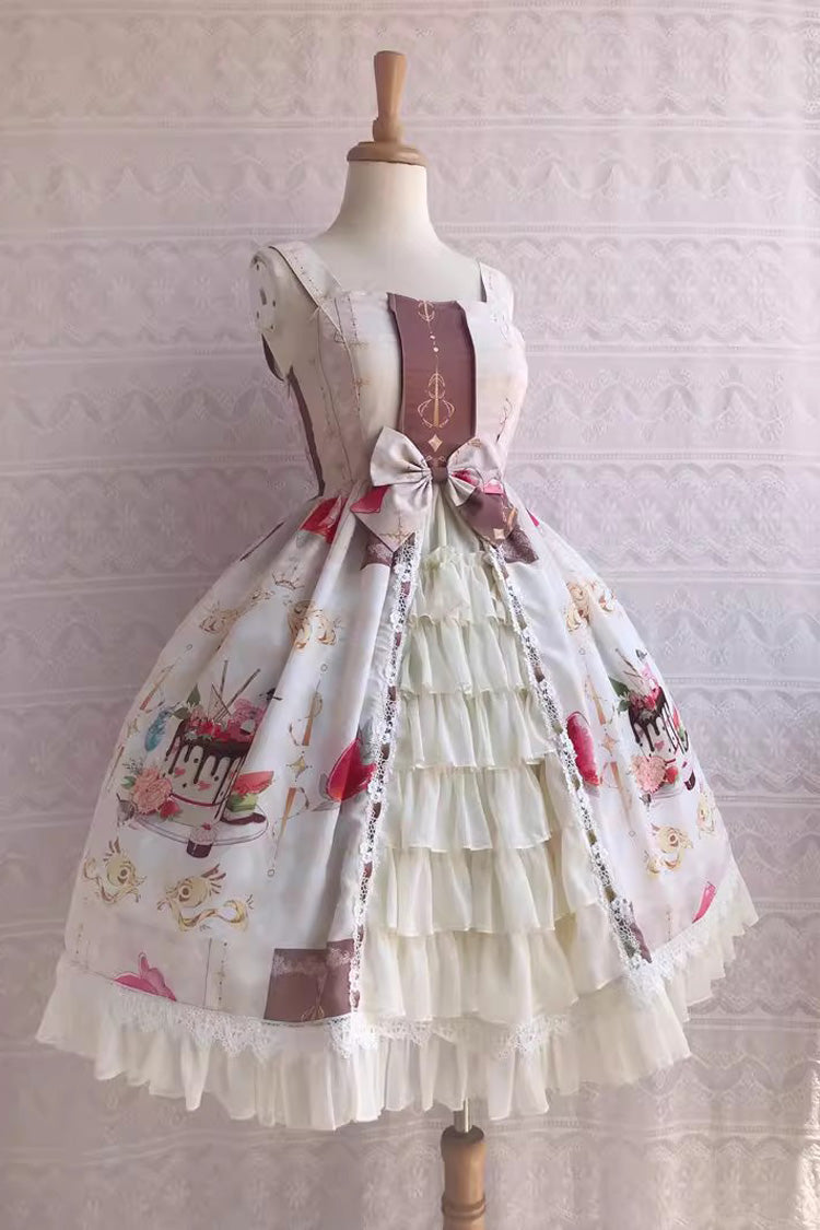 Cool Summer Dessertprint Vest met ruches Strik Zoet (alleen jurk) detailweergave 9