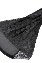 Black Women's Gothic Floral Embroidered Lace Flared Pants - Product - 12