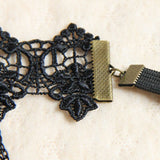 Black Vintage Bride Wedding Rose Flower Lace Pearl Metal Gothic Lolita Armband Bracelet - Product - 5
