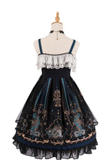 Black God's Salvation Square Collar Lace Ruffled Gothic Lolita JSK Dress - Product - 4